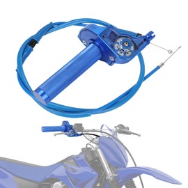IUVWISN 7/8" 22mm Quick Twist Throttle Assembly + Throttle Cable CNC Univerdal for YZ125 YZ65 YZ80 TTR 125 PW50 PW80 YZ250F DRZ400 CT200U CT200U-EX BT200X SSR 125 Dirt Pit Bike Mini Bike Blue