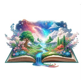 DIY Diamond Desktop Decoration Waterfall Magic Book, Crystal Diamond Art Painting Desktop Decorations Single Side, Diamond Decoration Suitable For Adult Beginners Home Office Decoration Crafts Gifts