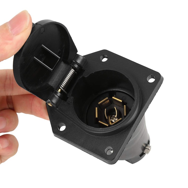 X AUTOHAUX 7 Way Round Car Trailer RV Plug Female