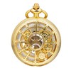 DerMacht Steampunk Gold Pocket Watch Skeleton Mechanical Gear Hand-Wind Roman