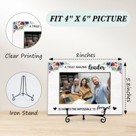 Leader Appreciation Photo Frame Gifts, A Truly Amazing Leader Is Hard To Find Wooden Picture Frame With Stand, Thank You Gifts For Boss Leader Mentor Manager, Birthday Thanksgiving Christmas Gifts -58