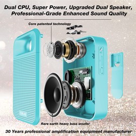 Voice Amplifier, Towevine Portable Rechargeable Microphone Speaker with Headset and Waistband for Teachers, Classroom, Singing, Coach, Training, Presentation, Tour Guide - Blue