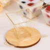 24 Clear 2 oz Disposable Gold Glittered Square Plastic Dessert