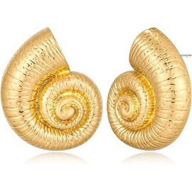 Conch Sell Earrings Gold Stud Earrings For Women Love Knot Stud Earrings Angel Wings Stud Earrings (Gold)