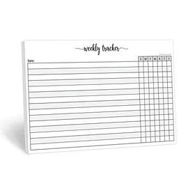 321Done Weekly Tracking Notepad - 50 Sheets (8.5" x 5.5") - Habit Tracker Days of Week Tear-Off Sheets, Planner Organizing - Made in USA - Simple Script