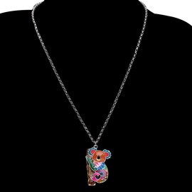 BONSNY Enamel Alloy Australian Koala Bear Necklace Pendant Jewelry For Women Kids Gifts Charm (Multicolor)