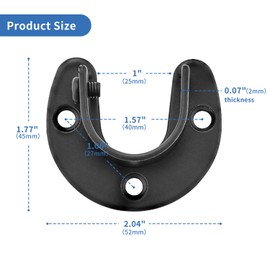 Rise Age Stainless Steel Closet Rod Brackets, 1 Inch Diameter Support 2 Pcs, Heavy Duty Curtain Rod Holder, Black End Support With Screws