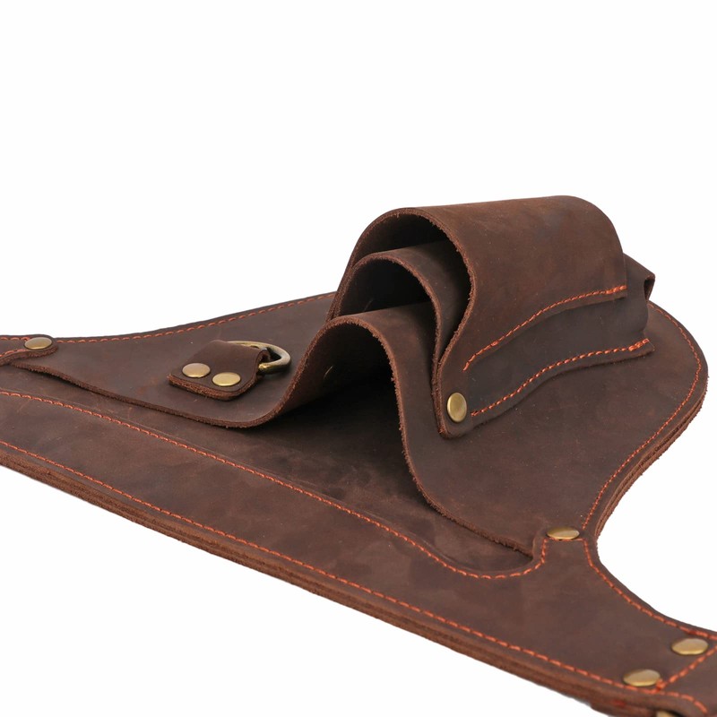 TOURBON Leather Garden Tool Bag Adjustable Waist Work Belt Pouch