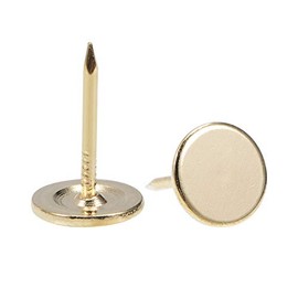 sourcing map Upholstery Nails Tacks 11mmx17mm Flat Head Furniture Nails Gold Tone for Furniture Sofa Headboards, 150 Pcs