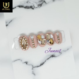 Golden Shadow Handmade Nail Tips - Long Stiletto / 골든쉐도우 수제네일팁 - 롱스틸레토