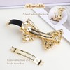 Luxury Large Rhinestone Bow Hair Barrette, Purple