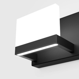 Tipace LED Modern Bathroom Vanity Light Fixtures, 7 Lights Black Vanity Lighting for Bathroom Wall Lights Up and Down LED Light Fixtures Over Mirror(White 6000K)