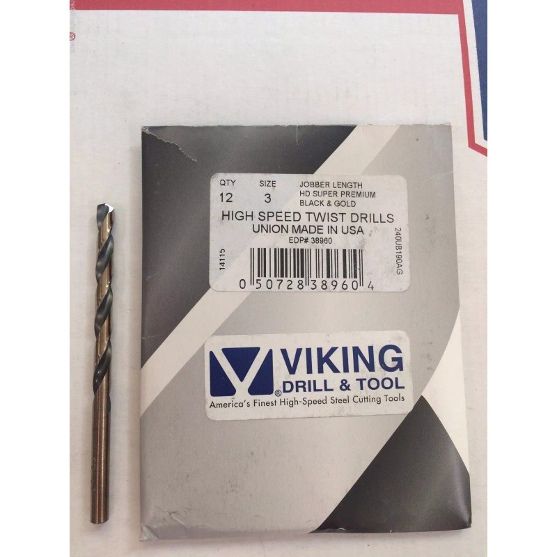 Norseman (12-PACK) Number #3 38960 Norseman Viking USA Drill Bit