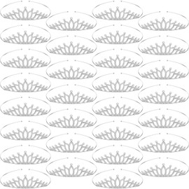 Tondiamo 30 Pcs Tiaras Bulk for Girls Princess Crown Rhinestone Tiaras Bendable Adjustable Headband for Kid Hair Accessory (Classic Style)