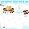 AIMALL Mexican Style Pet Bandana and Straw Hat Set, Colourful