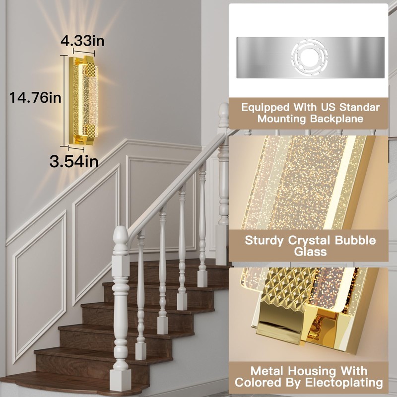 camuucci Battery Operated Wall Sconce Rechargeable Battery Powered 12000mAh Wall