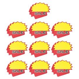 MECCANIXITY Star Burst [Sale] Signs Price Tags Star Pricing Labels 3.5 x 2.8 Inch Red Border Yellow Color for Retail Sales Pricing 200 Pcs