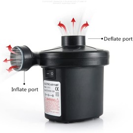 Electric Air Pump, 2 in 1 Quick-Fill Inflate/Deflate air Mattress Pump, 110V AC/DC 12V with 3 nozzles for Inflatables Couch, Pool Floats, Blow up Pool Raft Bed Boat