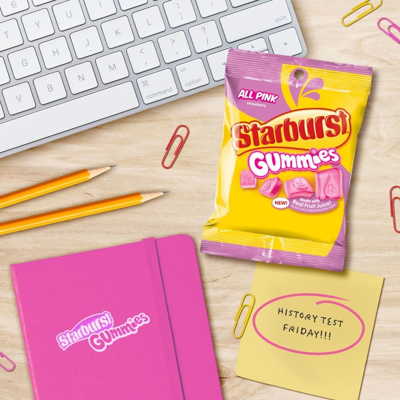 STARBURST Gummies All Pink Gummy Candy, 5 oz Bag, Pink