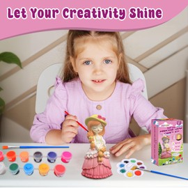 ASIOWELY Paint Your Own Princess Girl Lamp Kits,Arts and Crafts Supplies for Kids Toys Ages 4-6-8,DIY Art Night Light Painting for Girls Teens Ages 5-10,Birthday Gifts for 3-12+ Year Old Toddler Adult