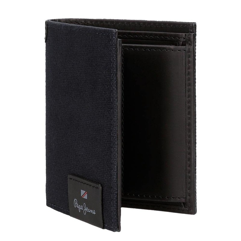 Pepe Jeans Hilltop Vertical Wallet with Purse, Blue, 8.5 x