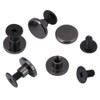 20 Pcs Rivets for Leather Work, Black Chicago Screws Brass