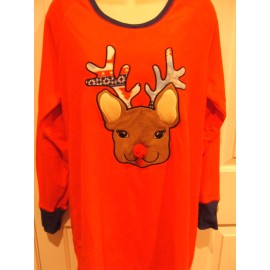 P J COUTOURE NWT $ 40 P J COUTOURE CHRISTMAS REINDEER SLEEP SHIRT SIZE junior  LARGE