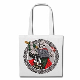 Bag Shoulder Bag Knight Sword Knight's Equipment Knight's Helmet Protective Shield Knight Sword Knight Equipment Knight's Castle Helmet Protective Shield Shopping Bag School Bag Gym Bag in White, White