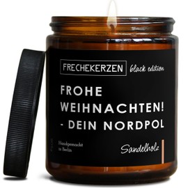 Lustige Duftkerze mit Spruch zu Weihnachten | Handgemacht aus Sojawachs | In Geschenkbox | Valentinstag Weihnachts Geschenk Idee Deko Tischdeko Dekoration |Sandelholz