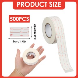 500pcs Dissolvable Labels Easy Peel Off, Easy Peel Off Freezer Labels with Red Text, Use First Use by Date for Food,No Sticky Residue, Ideal for Food Storage