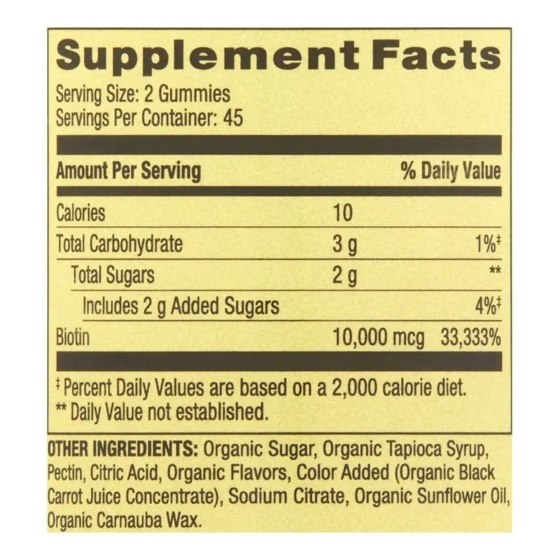 Biotina 10000 Mcg Extra Fuerza Super Premium 90 Gomitas Sabor
