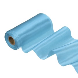 PATIKIL 15cm Wide Satin Ribbon, 20 Meters Single Face Solid Color Polyester Ribbon for Gift Wrapping Wedding Chair Sash Flower Bouquet Party Decoration Hair Bows Sewing Crafts, Blue