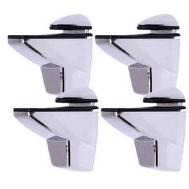 4 Pack Glass Shelf Brackets, Adjustable Glass Shelf Brackets, Adjustable Glass Shelf Brackets, Zinc Alloy Wall Mount, Glass Support for 5-25mm Thick Shelves, Pack of 4