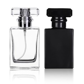 zaoalife Travel Perfume Bottle,2PCS Square Spray Bottle,30ml Empty Container,Refillable Perfume Bottle with Spray Applicator,Portable Spray Bottle