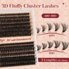 Cluster-Lashes Kit 60D+80D, Higu clace Eyelashes Individual Kit Mix 10-18mm