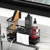 Woobroo Caddy Kitchen Organiser Sink Tidy with Detachable Drainage, carbon