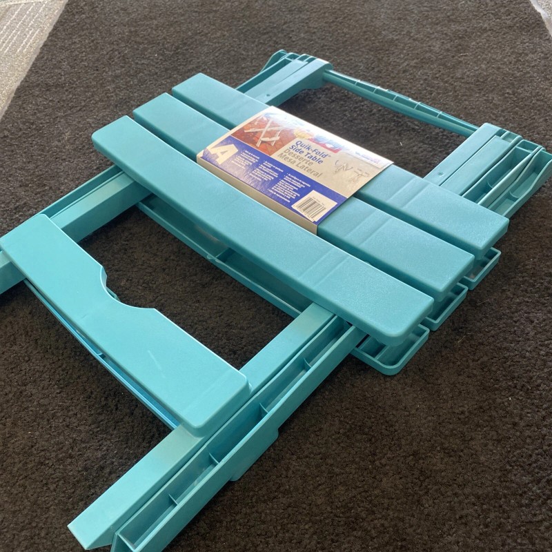 Adams Quik-Fold Side Table-Teal - Low Price End Of Season