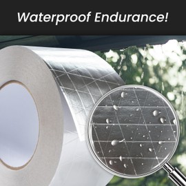 3" Inch x 164 Ft / 55 Yards Long Aluminum Foil Tape with Mesh - Strong Metal Insulation Adhesive Heavy Duty Ductwork Tape - Waterproof, High and Low Temperature HVAC, Vent Hose, Dryer Leak Repair Tape