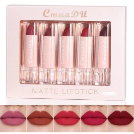 Set De Lápiz Labial Y Brillo Labial Vivid Matte De 5 Piezas