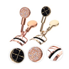 Ipetboom 2pcs Glitter Eyelash Curlers Non-slip Stainless Steel Eyelash Clips for All Eye Shapes Use Beauty Tool with Gentle Pads for Stunning Lashes