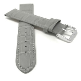 Bandini 14mm Womens Italian Leather Watch Band Strap - Grey - Alligator Pattern