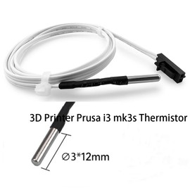 3Pcs Prusa 3D Printer Thermistor, Prusa MK3s+ Thermistor, Prusa mk3s Bed Thermistor Compatible for Prusa i3 MK2.5/Prusa MK3, Prusa MK3+, Prusa MK3S+, Prusa i3 mk3s, Prusa Mini Hotend Thermistor,