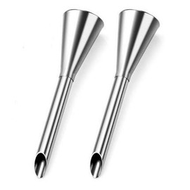 VNDEFUL 2PCS Cream Icing Piping Nozzle Tip Stainless Steel Nozzle Cream Puff Decor Small Pastry Icing Piping Tool
