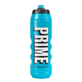 PRIME 32 oz Blue Squeeze Sports Water Bottle, BPA Free, Dishwasher Safe, Easy-Grip Ergonomic Leakproof Design, Fast Hydration for Gym, Cycling, Running