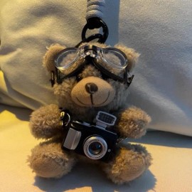 Cute Flash Camera Bear Plush Doll Bag Pendant - Creative Couple Gift Key Chain CharmColor: Multicolor2, Size: H:12cm