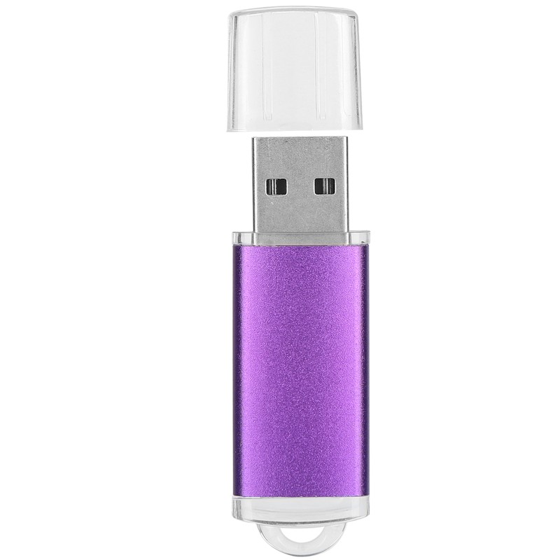 USB Flash Drive Transparent Cover Purple Portable Storage Memory Stick