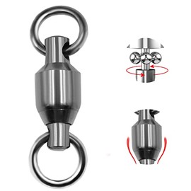PHECDA PROFLY Ball Bearing Swivel with Welded Rings Made of Stainless Steel Size 0#~10# (20lb-480lb) (6#-165LB-15 Pieces)