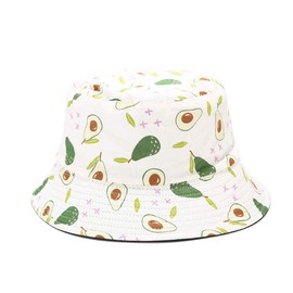 BYERCLUB Unisex Print Reversible Bucket Hat Fisherman Hats Multiple Color Washable Cotton Sun Hat (Avocado White)