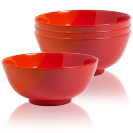 Melamine Serving bowls | Extra Durable Melamine Pasta, Salad Bowl | Shatter-Proof and Chip-Resistant | Dishwasher Safe, BPA Free | Lightweight Dinnerware Set of 4 | Perfect for Parties, Picnics, BBQ