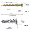 Ansoon Self-Drilling Drywall Zinc Anchors with Screws Kit - 25